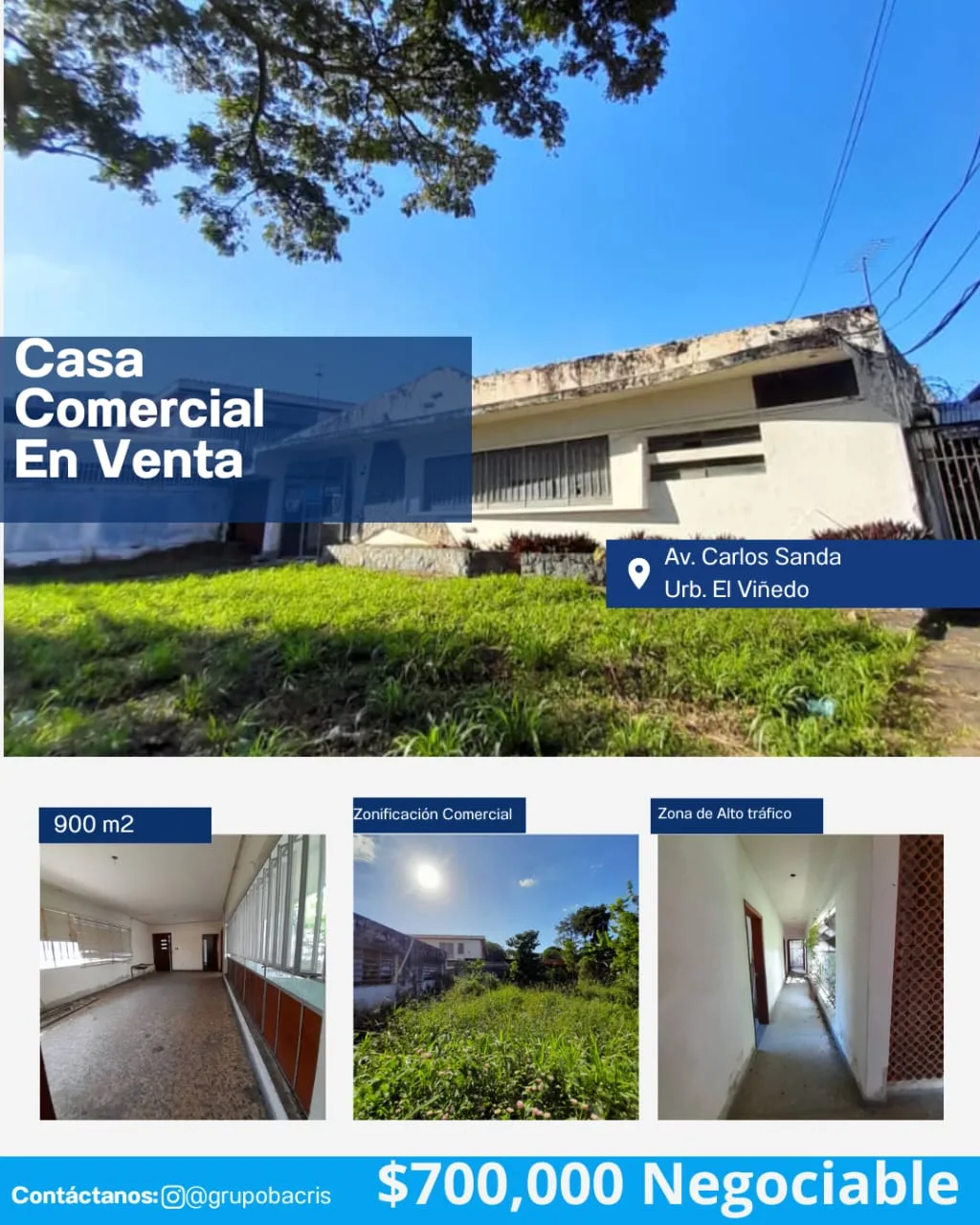Casa en Venta en Av. Carlos Sanda, Urb. El Viñedo — 5 hab 900m² — USD 700,000
