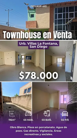 Townhouse en Urbanización Villas La Fontana San Diego