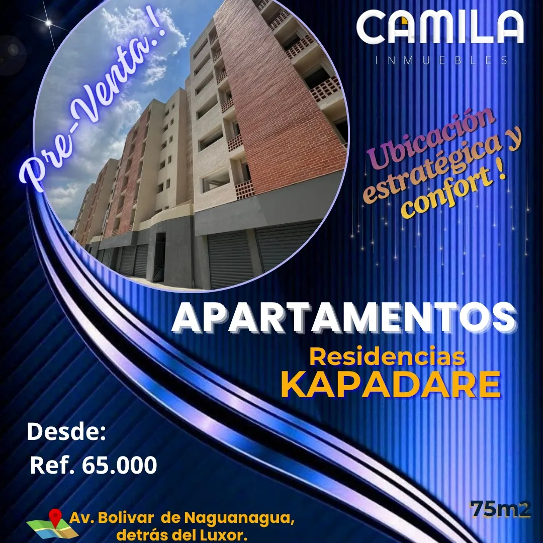 Apartamento en Venta en KAPADARE, Naguanagua - Valencia — 2 hab 75m² — USD 65,000