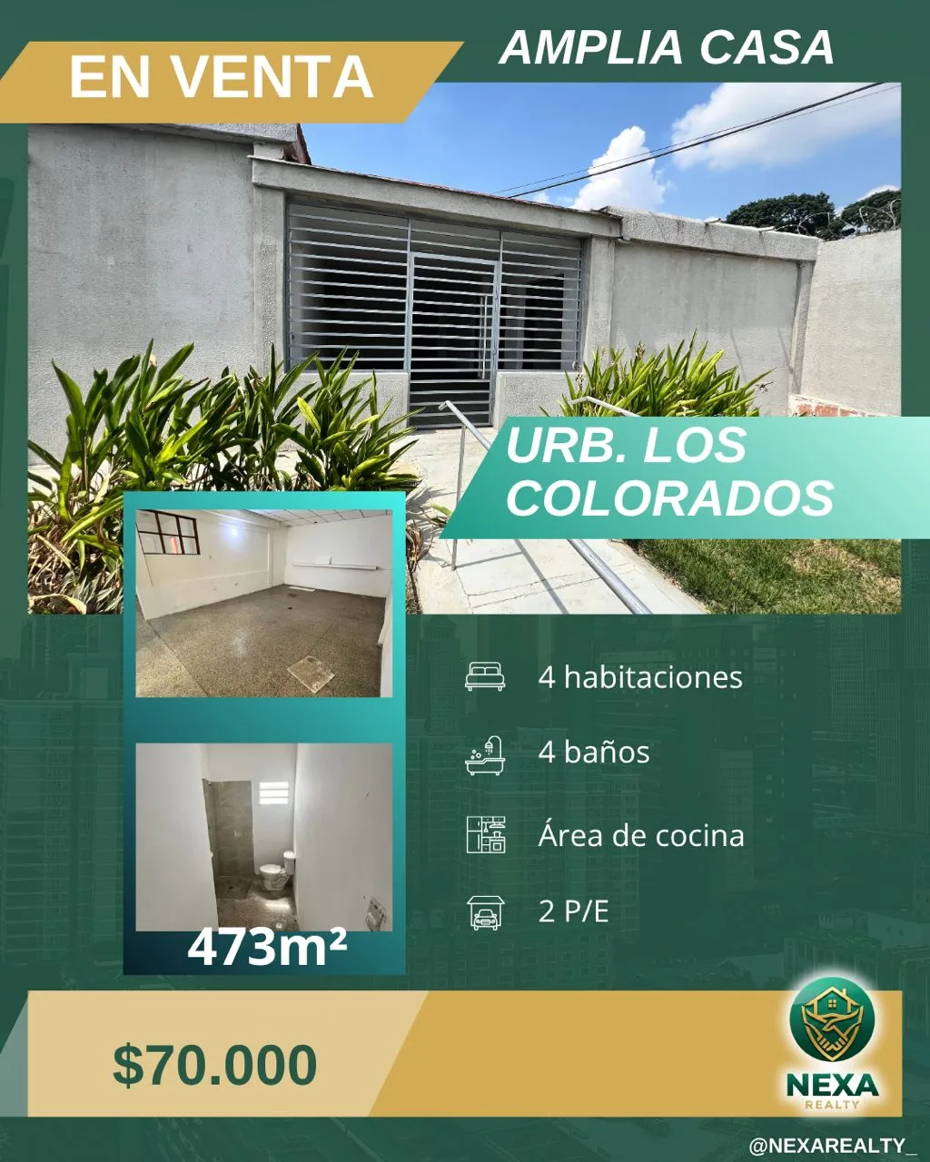 Casa en Venta en Urb. Los Colorados — 5 hab 473m² — USD 70,000