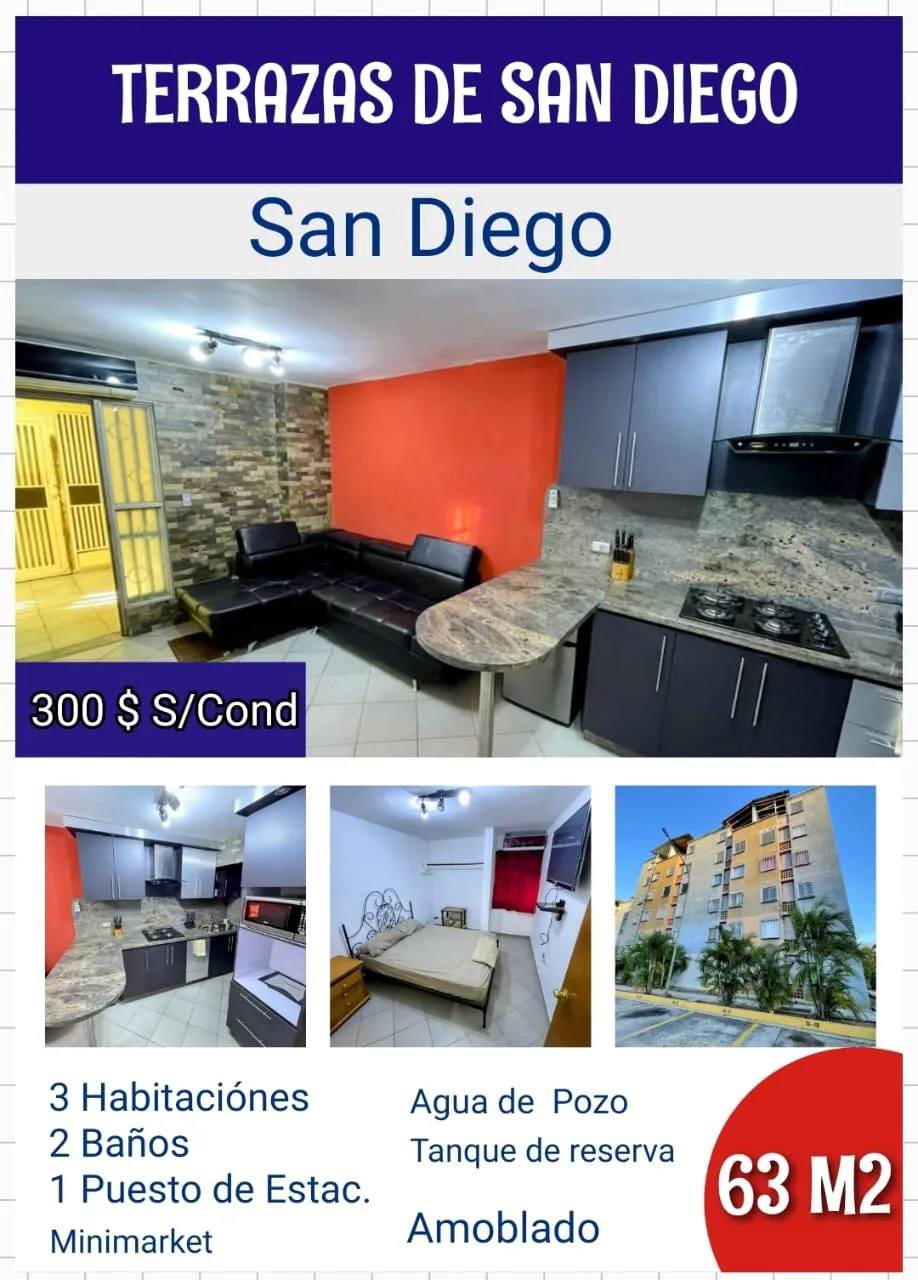 Apartamento en Alquiler en Terrazas de San Diego 63m² — Precio a consultar