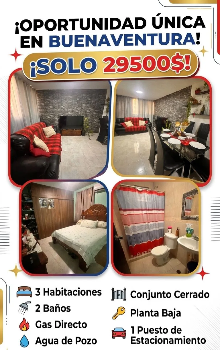 Apartamento en Venta en Urb. Integral Buenaventura — 3 hab 60m² — USD 29,500