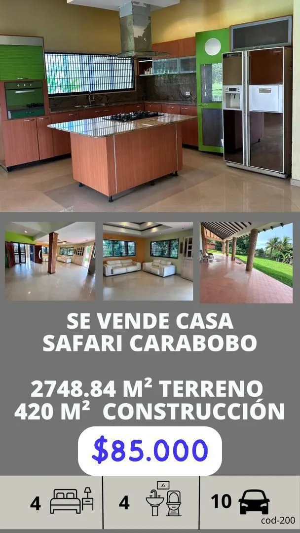 Casa en Venta en Safari Carabobo, Sector Casa Miel — 4 hab 420m² — USD 85,000