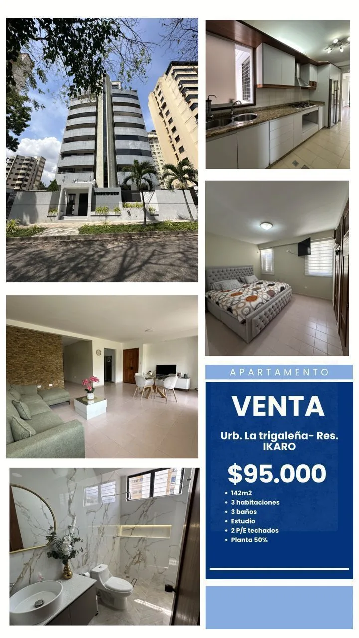 Apartamento en Venta en Urb. La Trigaleña - Res. Ikaro — 4 hab 142m² — USD 95,000