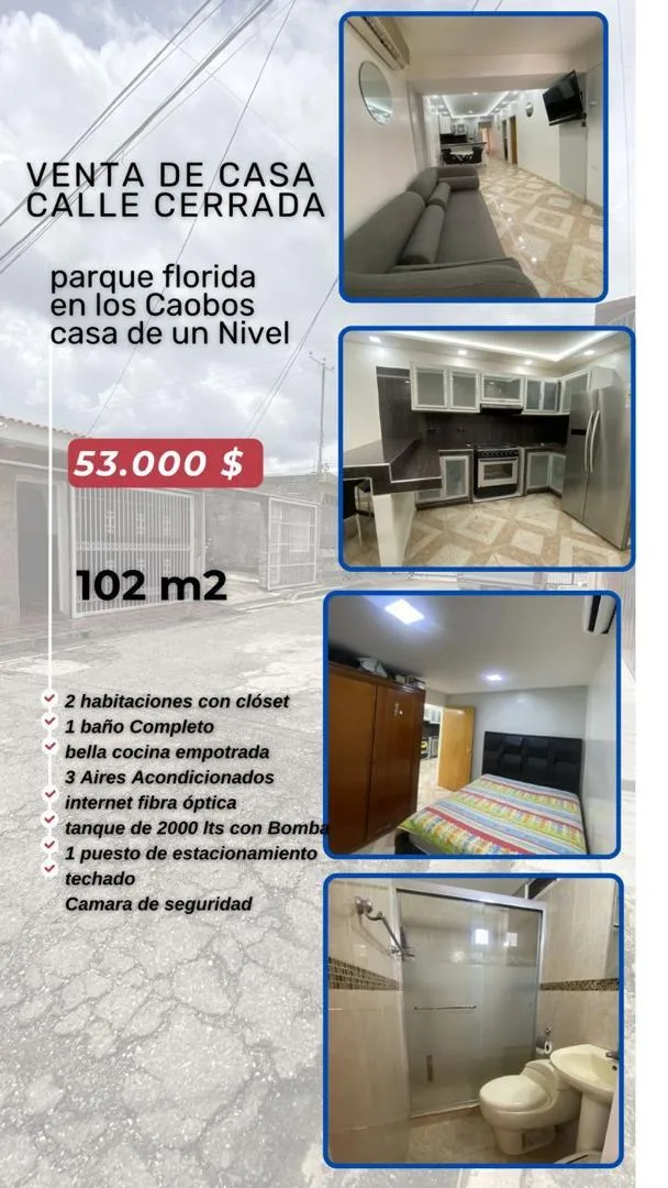 Casa en Venta en Parque Florida, Los Caobos — 2 hab 102m² — USD 53,000