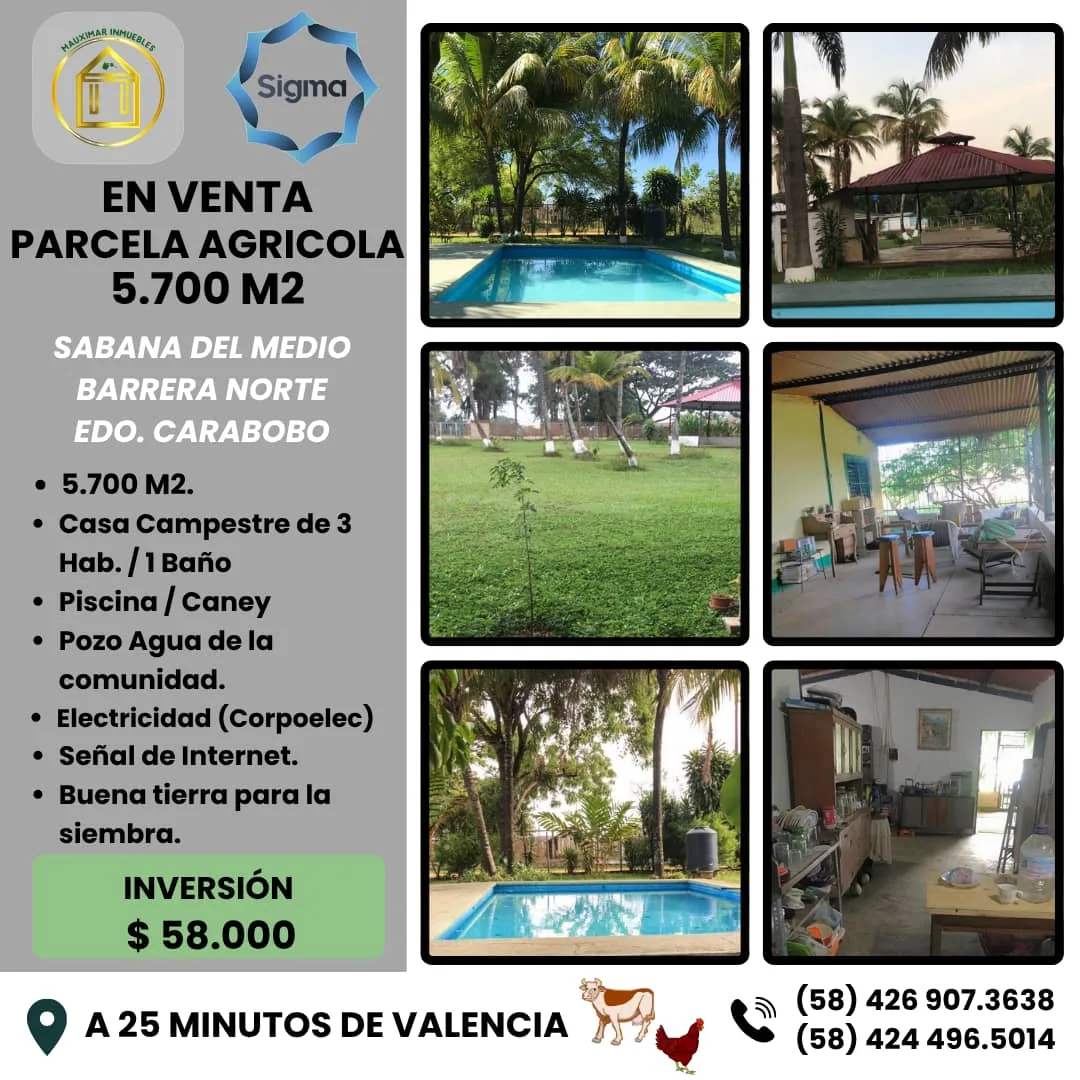 Terreno en Venta en Sabana del Medio, Barrera Norte — 3 hab 5700m² — USD 58,000
