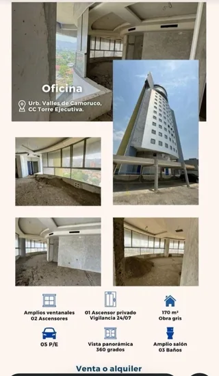 Oficina en Valles de Camoruco, cc Torre Ejecutiva
