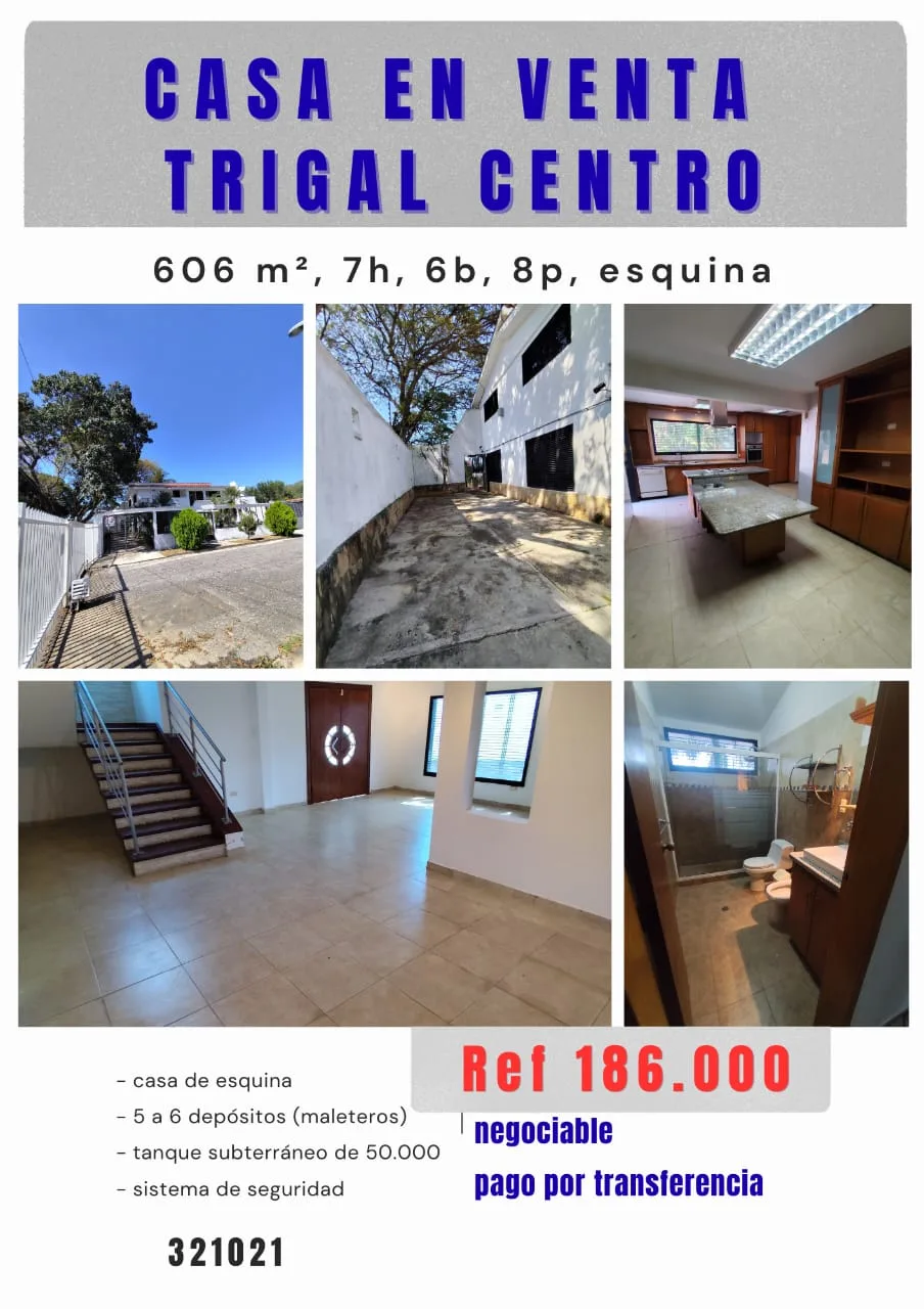Casa en Venta en Trigal Centro — 7 hab 606m² — USD 186,000