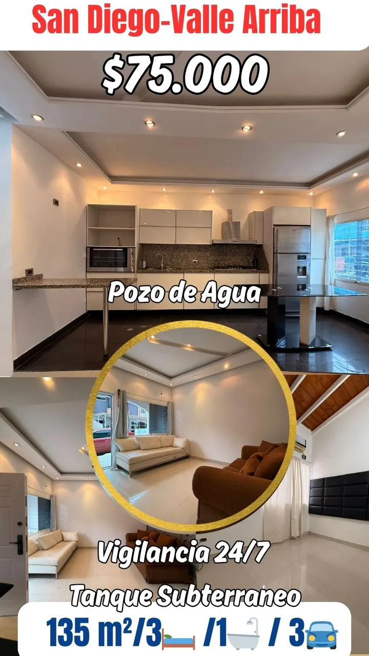 Casa en Venta en San Diego Residencias Valle Arriba — 3 hab 135m² — USD 75,000
