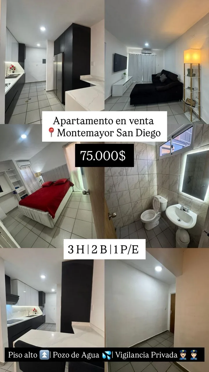 Apartamento en Venta en Montemayor San Diego — 3 hab 80m² — USD 75,000