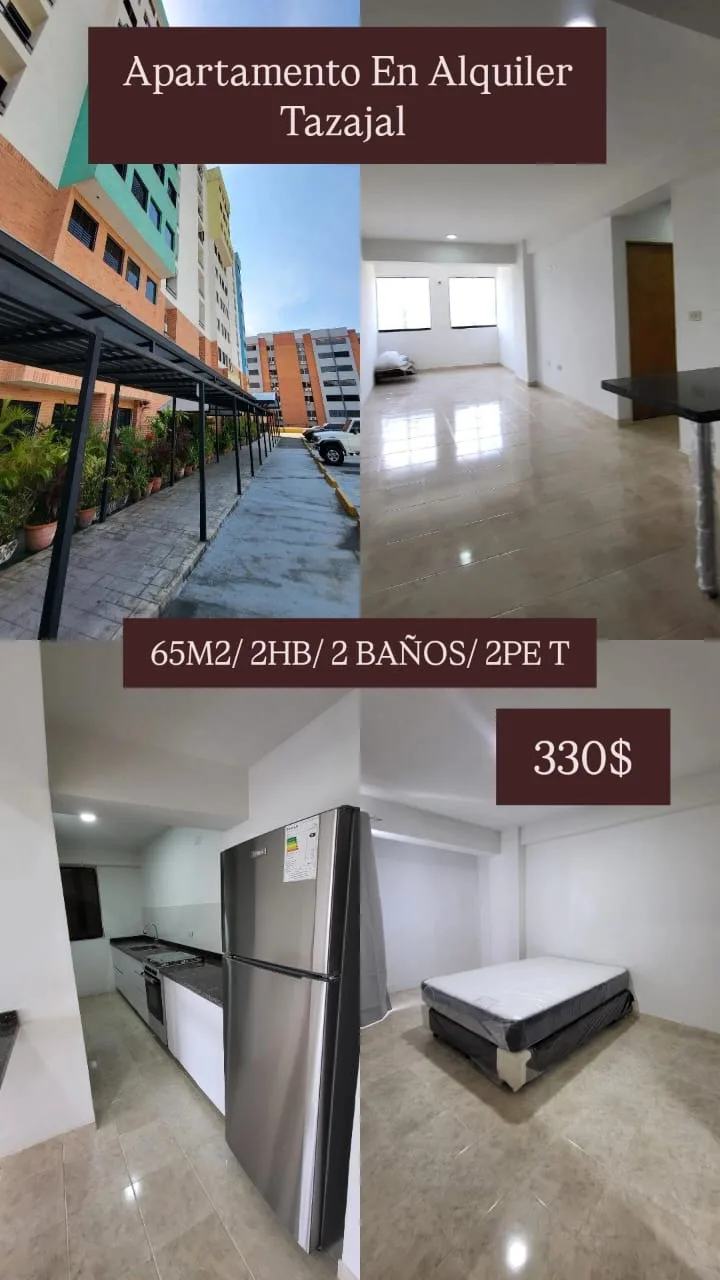 Apartamento en Alquiler en Residencias Tazajal Suite, Naguanagua — 2 hab 65m² — USD 330