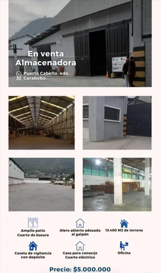 Galpón en Puerto Cabello, zona industrial Anauco