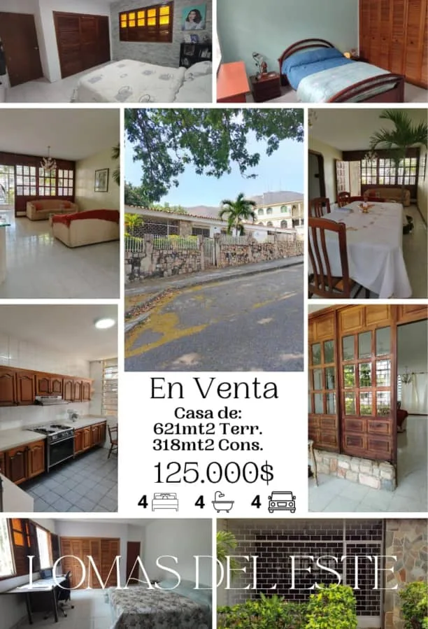 Casa en Venta en LOMAS DEL ESTE — 4 hab 318m² — USD 125,000