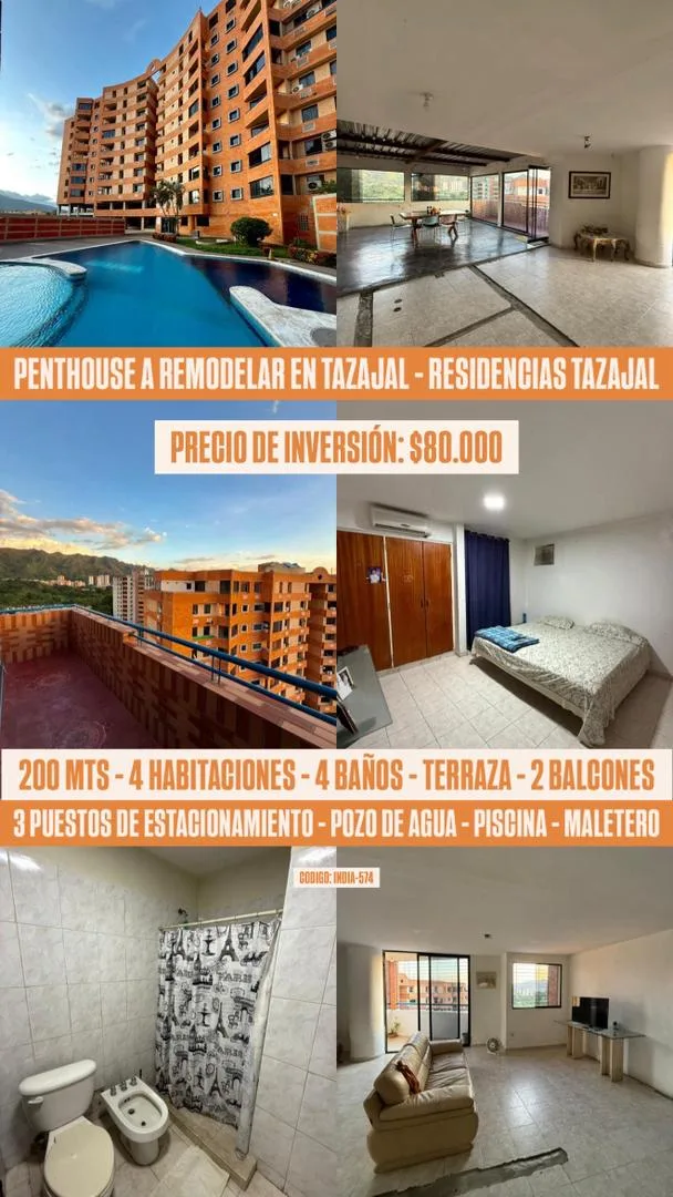 Apartamento en Venta en Tazajal Residencias Tazajal Naguanagua Estado Carabobo — 3 hab 200m² — USD 80,000