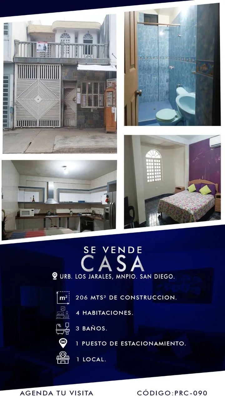 Casa en Venta en Urb. Los Jarales, San Diego — 4 hab 206m² — USD 160,000