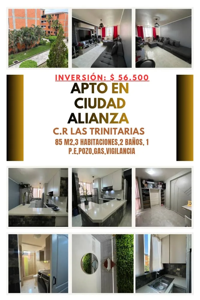 Apartamento en Venta en Conjunto Residencial Las Trinitarias Ciudad Alianza Guacara — 3 hab 85m² — USD 56,500
