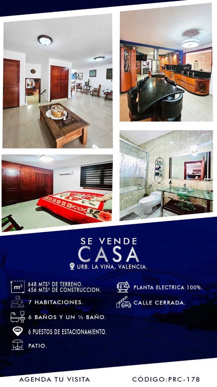 Casa en Venta en Urbanización La Viña — 7 hab 456m² — USD 220,000