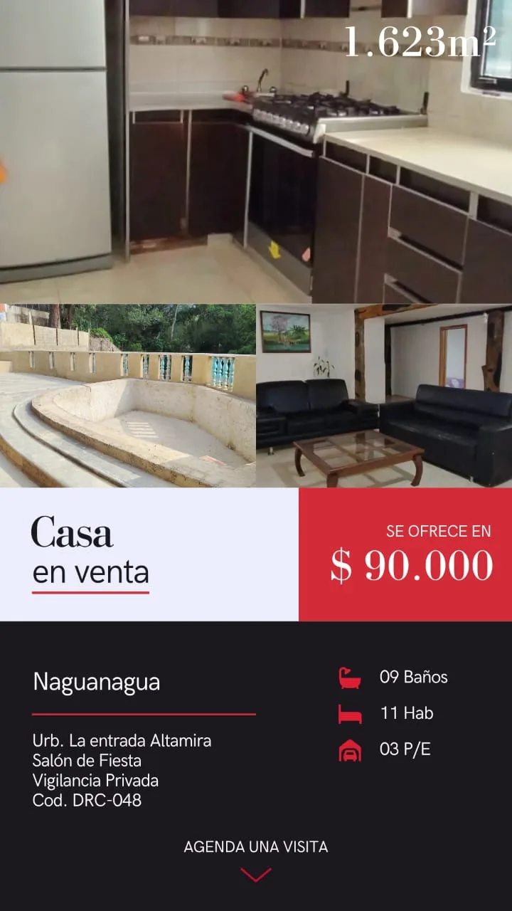 Casa en Venta en La Entrada Altamira, Naguanagua — 11 hab 1623m² — USD 90,000