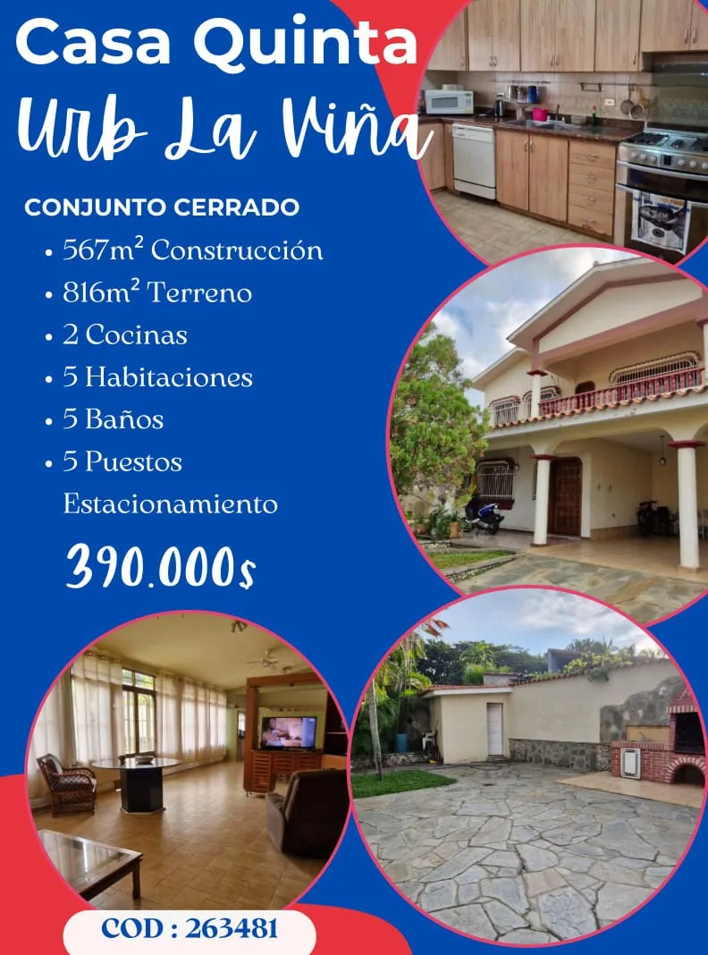 Casa en Venta en Urbanización la Viña — 5 hab 567m² — USD 390,000