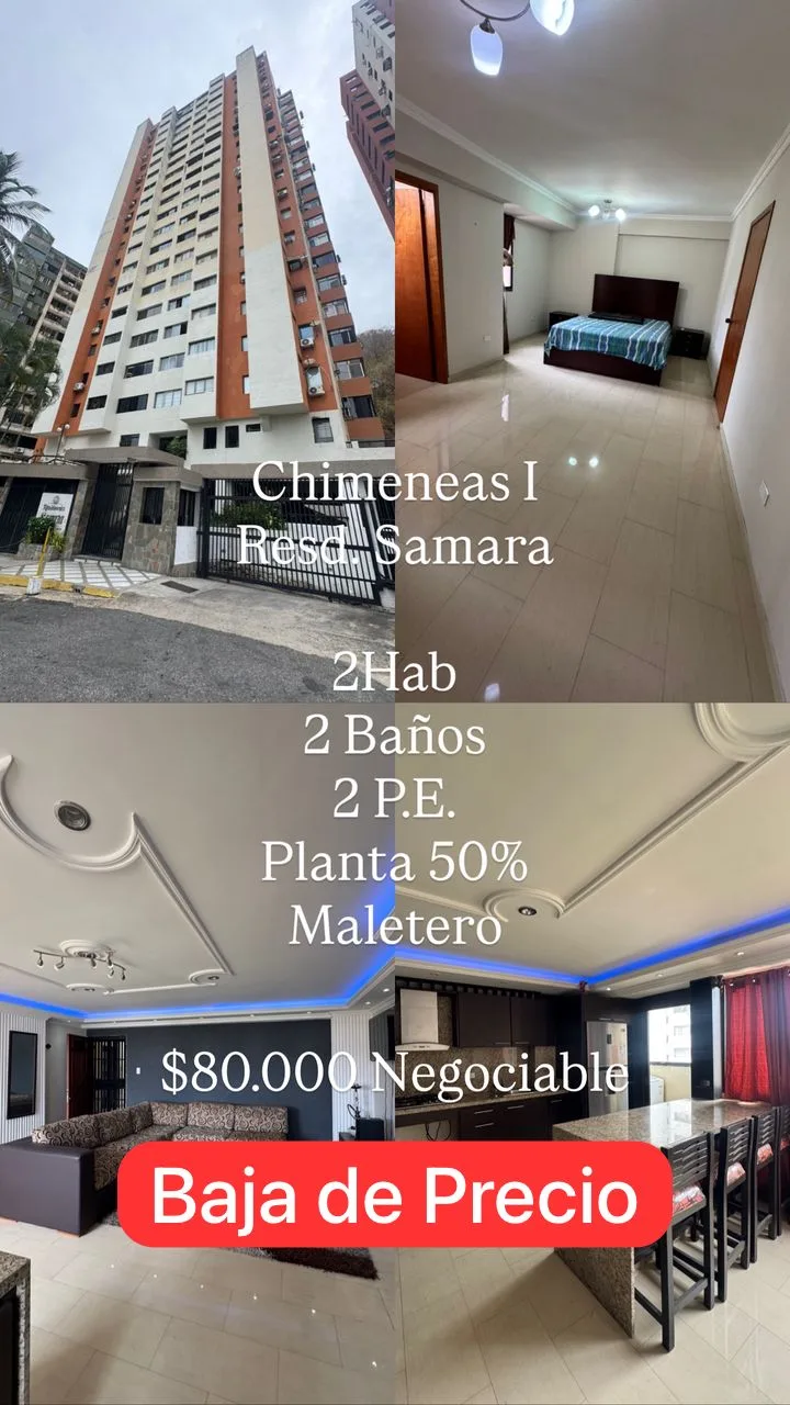 Apartamento en Venta en Chimeneas I Resd. Samara — 2 hab — USD 76,000