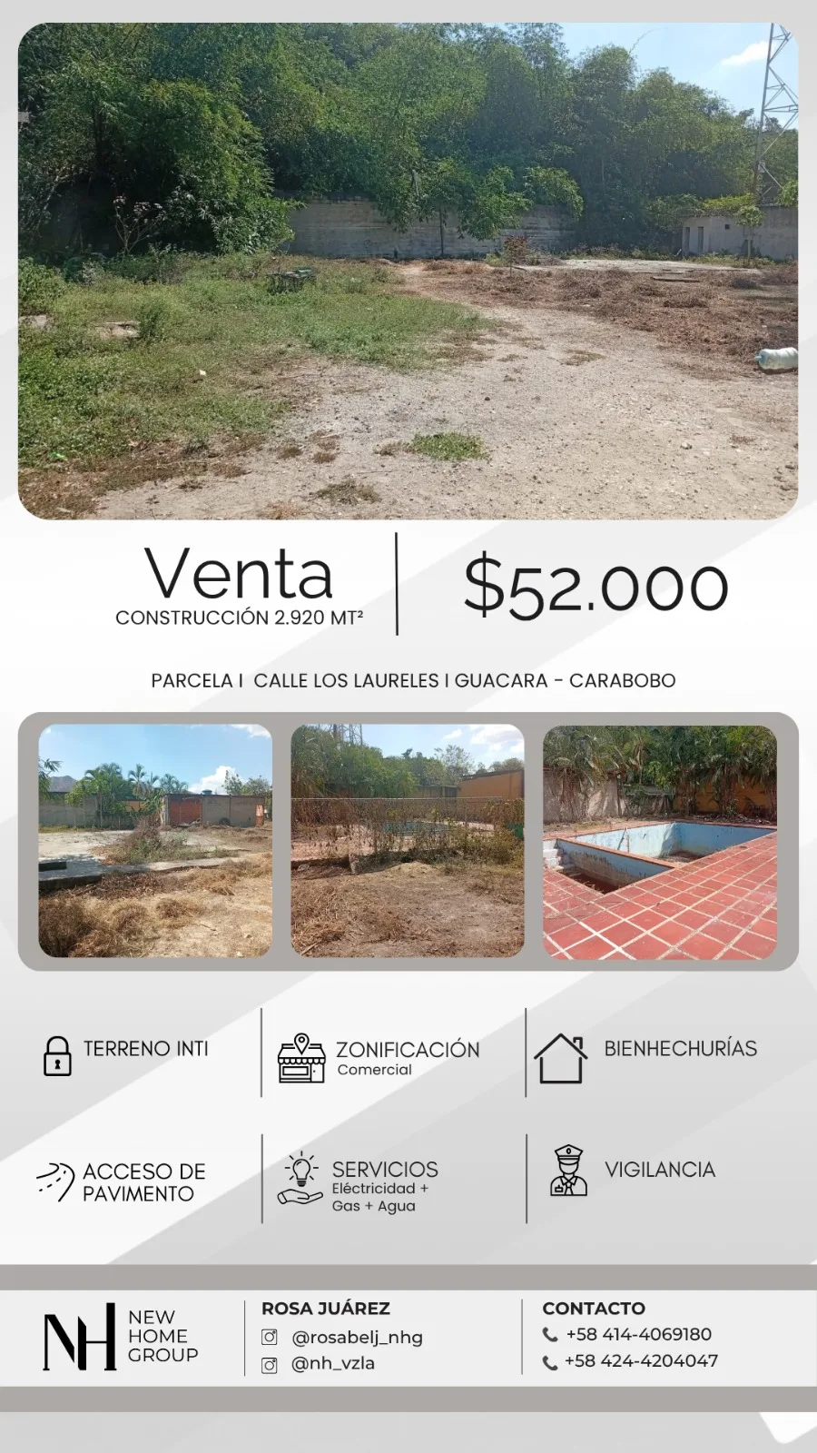 Terreno en Venta en Guacara - Carabobo 2920m² — USD 52,000