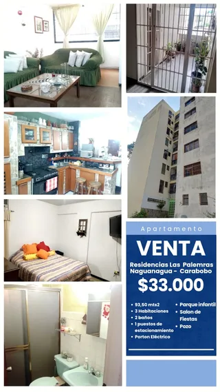 Apartamento en Residencias La Palmera - Naguanagua