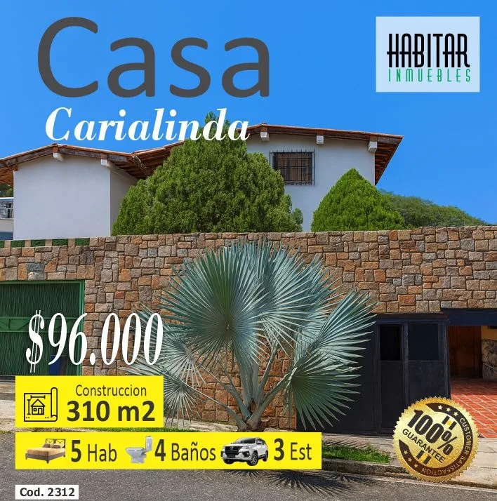 Casa en Venta en Carialinda – Municipio Naguanagua — 5 hab 310m² — USD 96,000