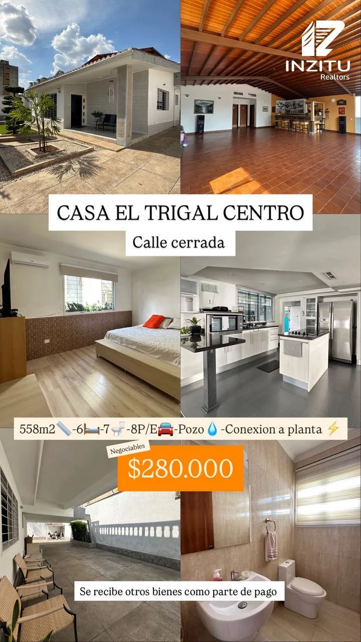 Casa en Venta en El Trigal Centro — 6 hab 558m² — USD 280,000