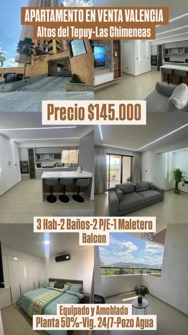 Apartamento en Venta en Residencias Altos del Tepuy — 3 hab 105m² — USD 145,000