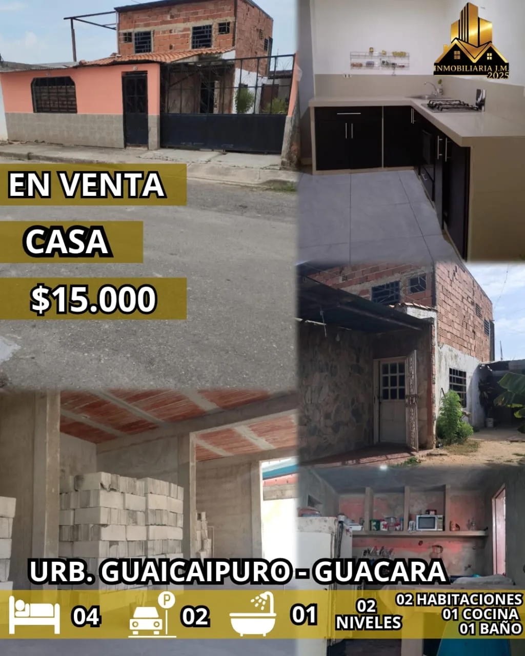 Casa en Venta en URB. GUAICAIPURO MANZANA #8, GUACARA — 6 hab — USD 15,000
