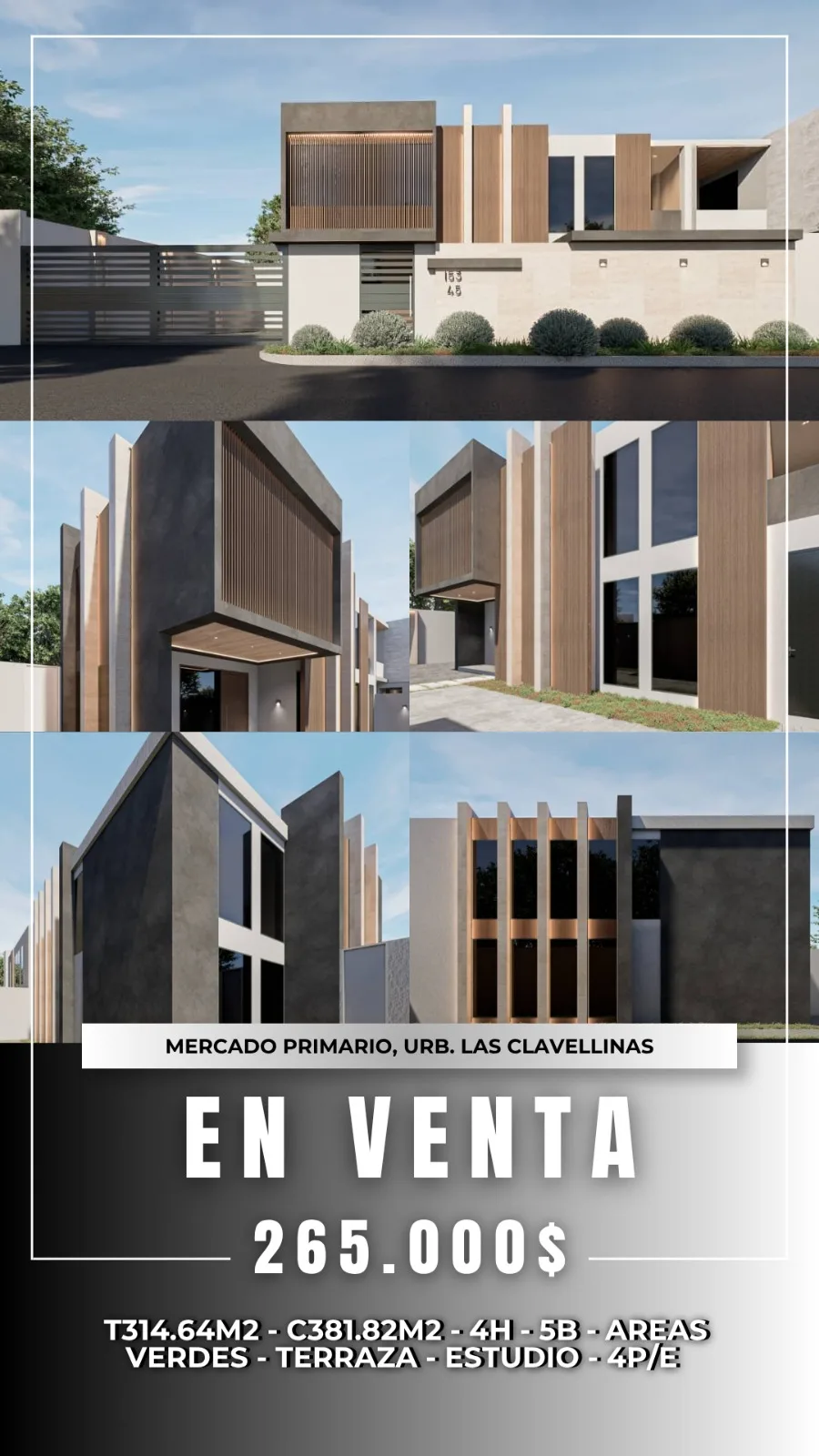 Casa en Venta en Urb. Las Clavellinas — 4 hab 381m² — USD 265,000