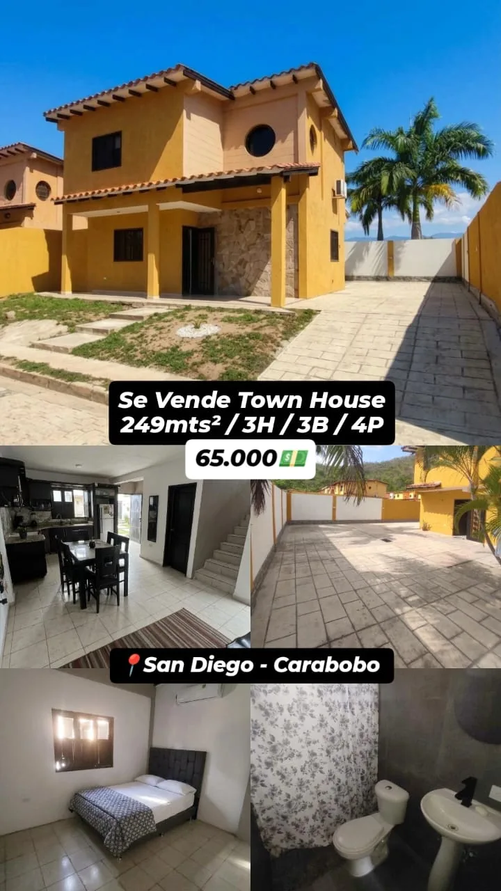Townhouse en Venta en San Diego, Carabobo — 3 hab 95m² — USD 65,000