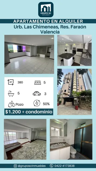 Apartamento en Res. Faraon, Urb Las Chimeneas