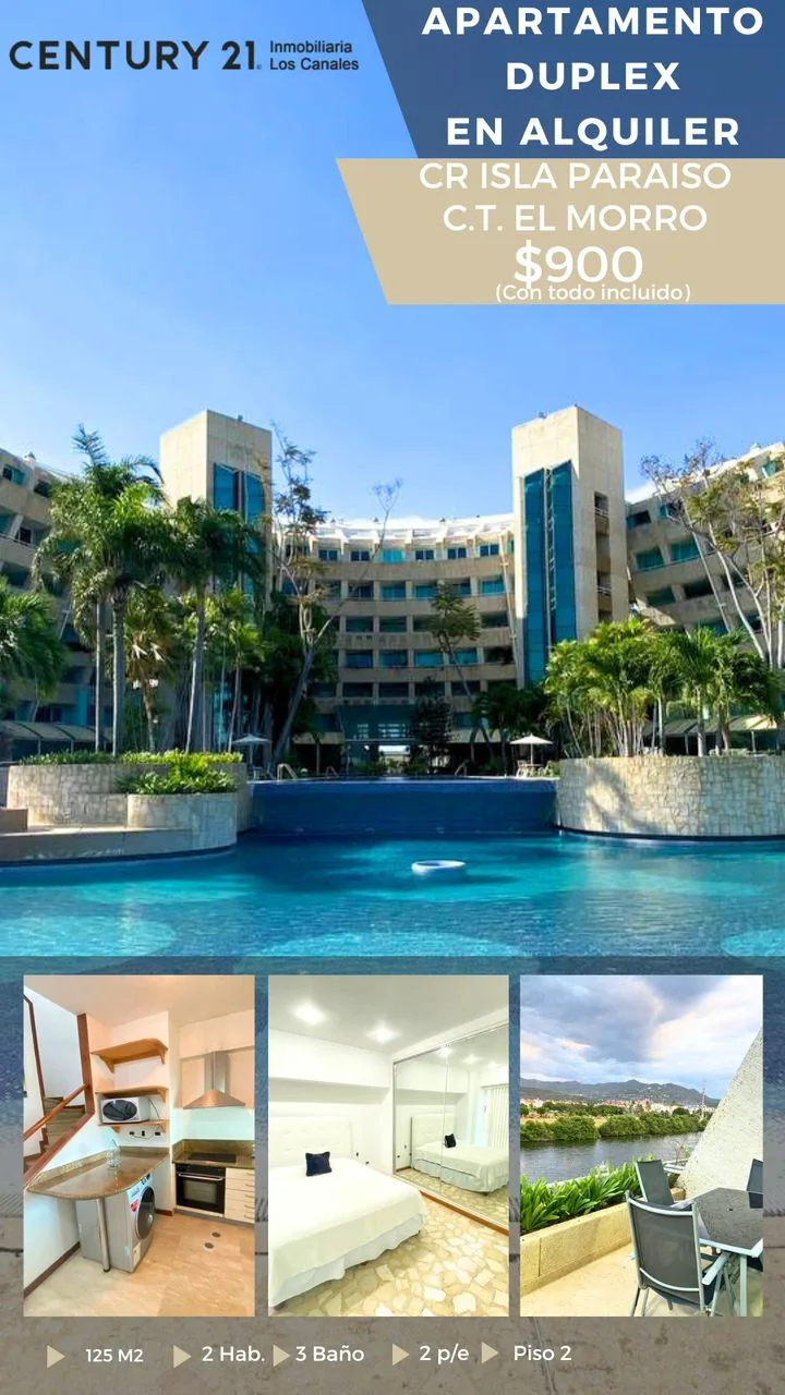 Apartamento en Alquiler en C.R ISLA PARAISO, C.T El Morro — 2 hab 125m² — USD 900