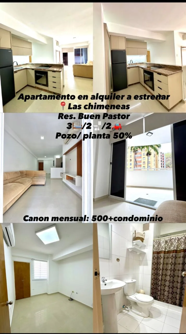 Apartamento en Alquiler en Residencias Buen Pastor, Las Chimeneas — 3 hab 94m² — USD 500