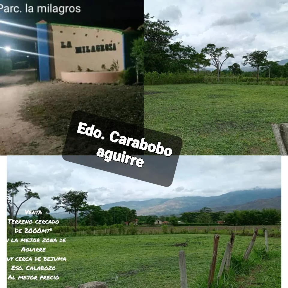 Terreno en Venta en Bejuma edo. Carabobo, Parcelamiento La Milagrosa 2000m² — USD 15,000