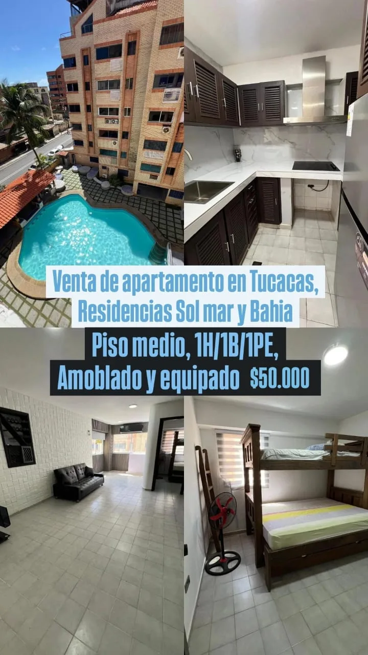 Apartamento en Venta en Residencias Sol mar y Bahia — 1 hab — USD 50,000