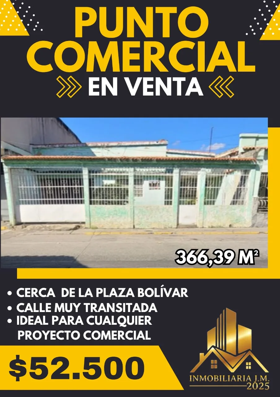 Local en Venta en CALLE SOUBLETTE, CENTRO DE GUACARA — 2 hab 366m² — USD 52,500