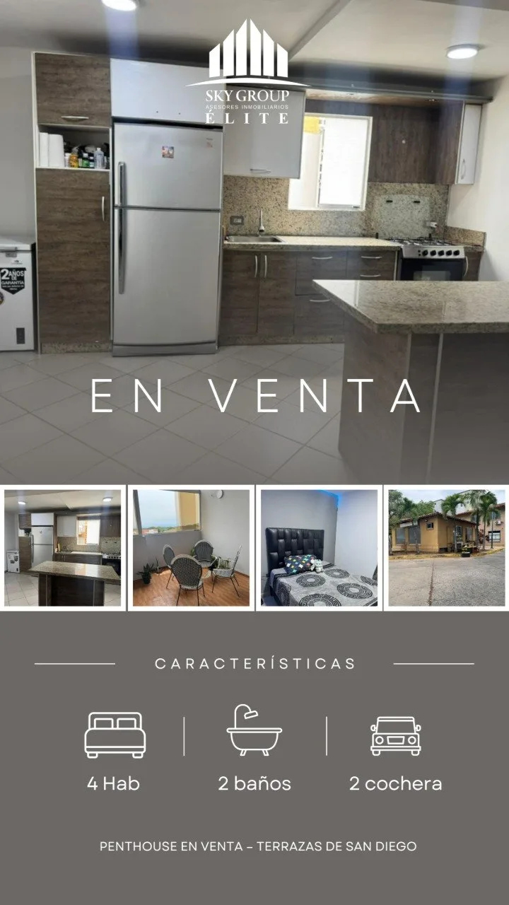 Penthouse en Venta en Terrazas de San Diego — 4 hab 130m² — USD 75,000