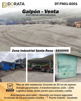 Galpón en Zona Industrial Santa Rosa, Puerto Cabello - Carabobo