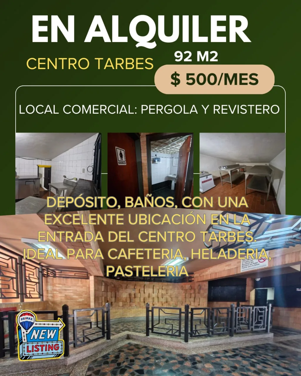 Local en Alquiler en Centro Tarbes 92m² — USD 500