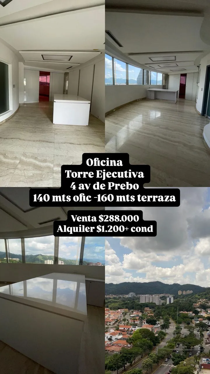 Oficina en Venta en Torre Ejecutiva, 4ta Avenida de Prebo, Valencia, Estado Carabobo 140m² — USD 288,000