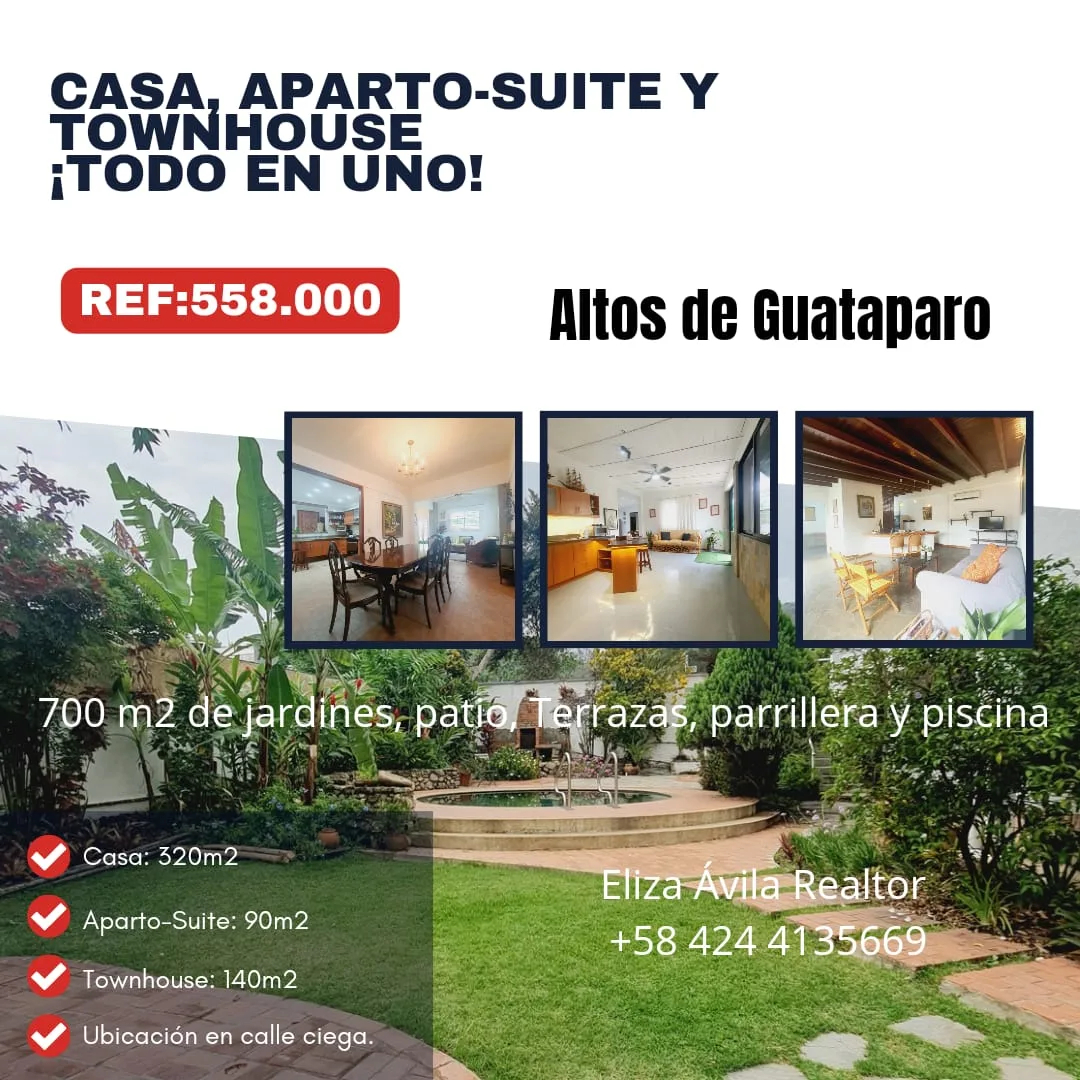 Casa en Venta en Altos de Guataparo — 7 hab 550m² — USD 558,000