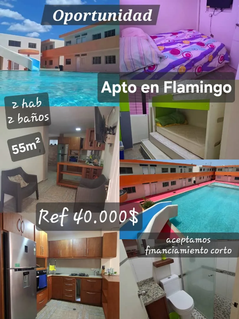 Apartamento en Venta en Res Villa Milangeli, Ciudad Flamingo — 2 hab 55m² — USD 40,000