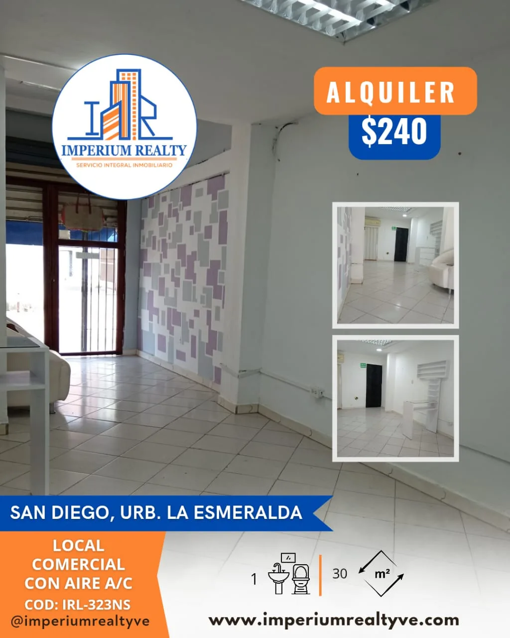 Local en Alquiler en Urb la Esmeralda, San Diego 30m² — USD 240