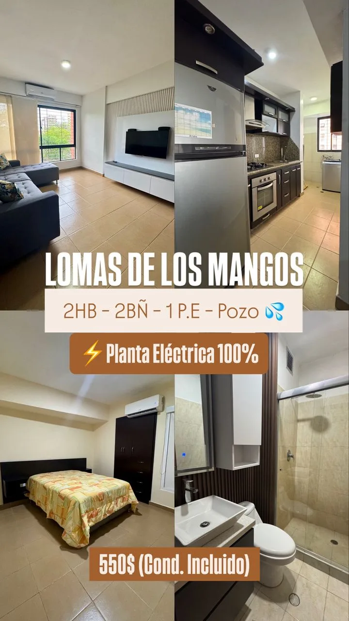 Apartamento en Alquiler en Los Mangos, Valencia — 2 hab — USD 550