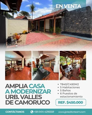 Casa en Urb. Valles de Camoruco