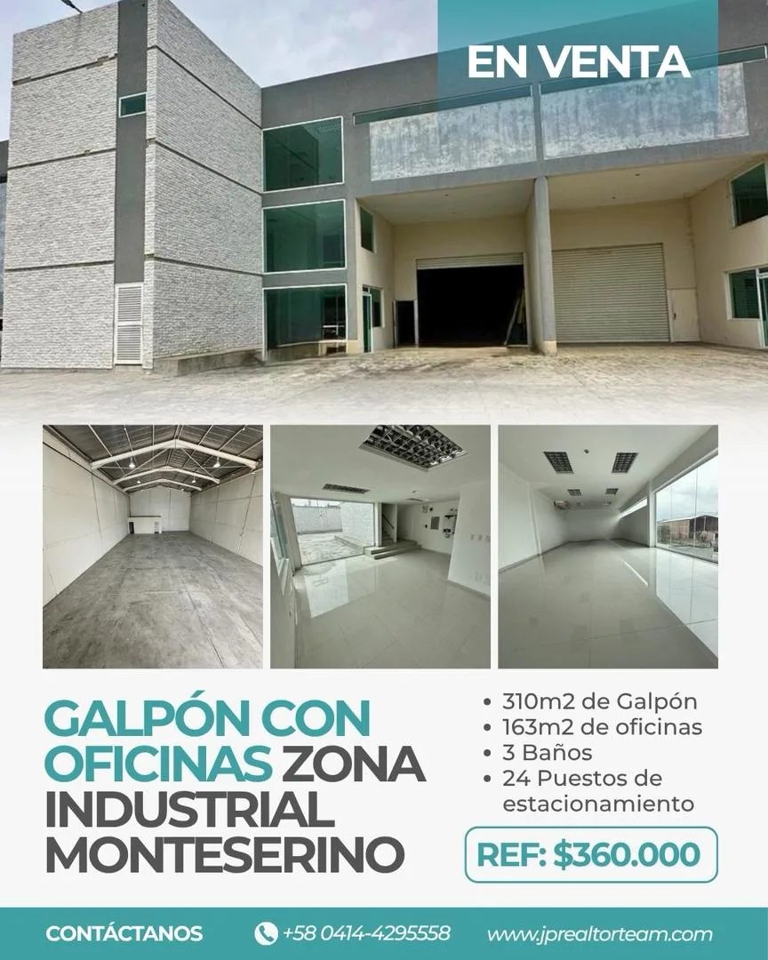 Galpón en Venta en Moteserino, San Diego 310m² — USD 360,000