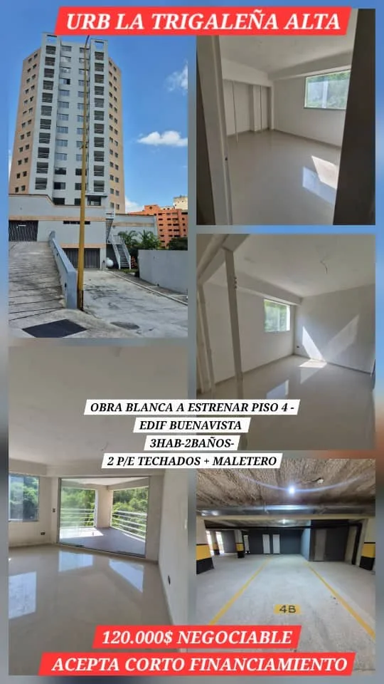 Apartamento en Venta en Urb La Trigaleña — 3 hab 108m² — USD 120,000