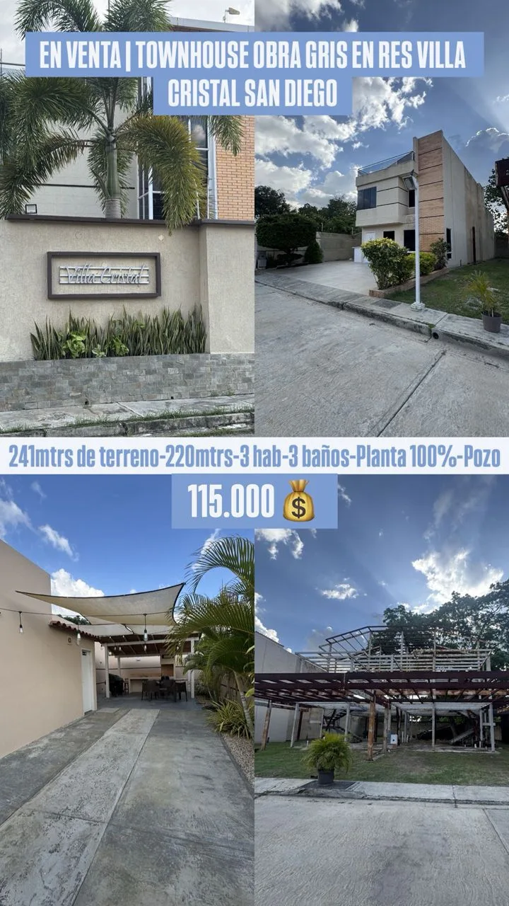 Townhouse en Venta en Res Villa Cristal— San Diego — 3 hab 220m² — USD 115,000